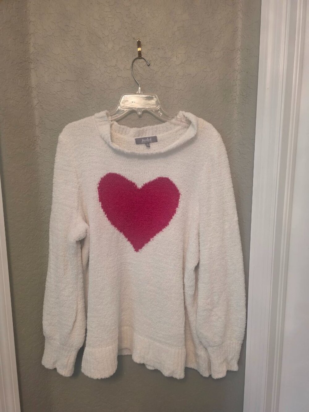 Marled Reunited Chenille Soft Heart Graphic Sweatshirt Sweater size 2X